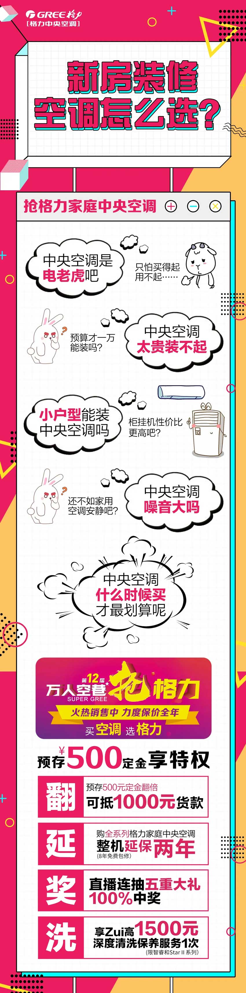 新房装修,空调怎么选？中央空调是电老虎吧，只怕买得起用不起……预算才一万能装吗？中央空调太贵装不起，小户型能装中央空调吗？柜机挂机性价比更高吧？中央空调噪音大吗？还不如家用空调安静吧？什么时候买才最划算呢