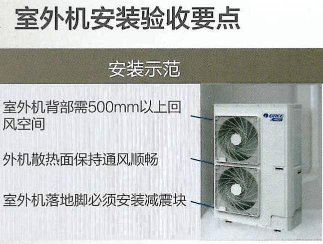 格力家用中央空调室外机安装验收要点